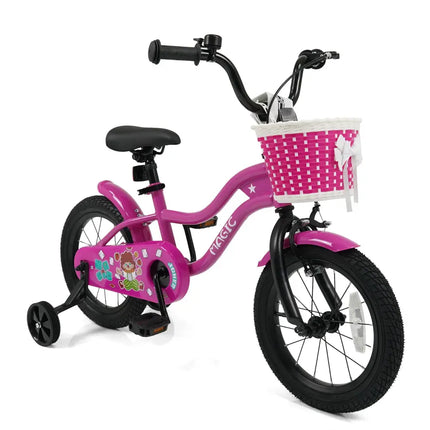 14 Inch Kids Bike with Training Wheels for Aged 3-5 Years Old - Magic Rose - Rose Red - Kids Bike