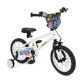 14 Inch Kids Bike with Training Wheels for Ages 3-5 Years Old White- Street Art Time - White - Kids Bike