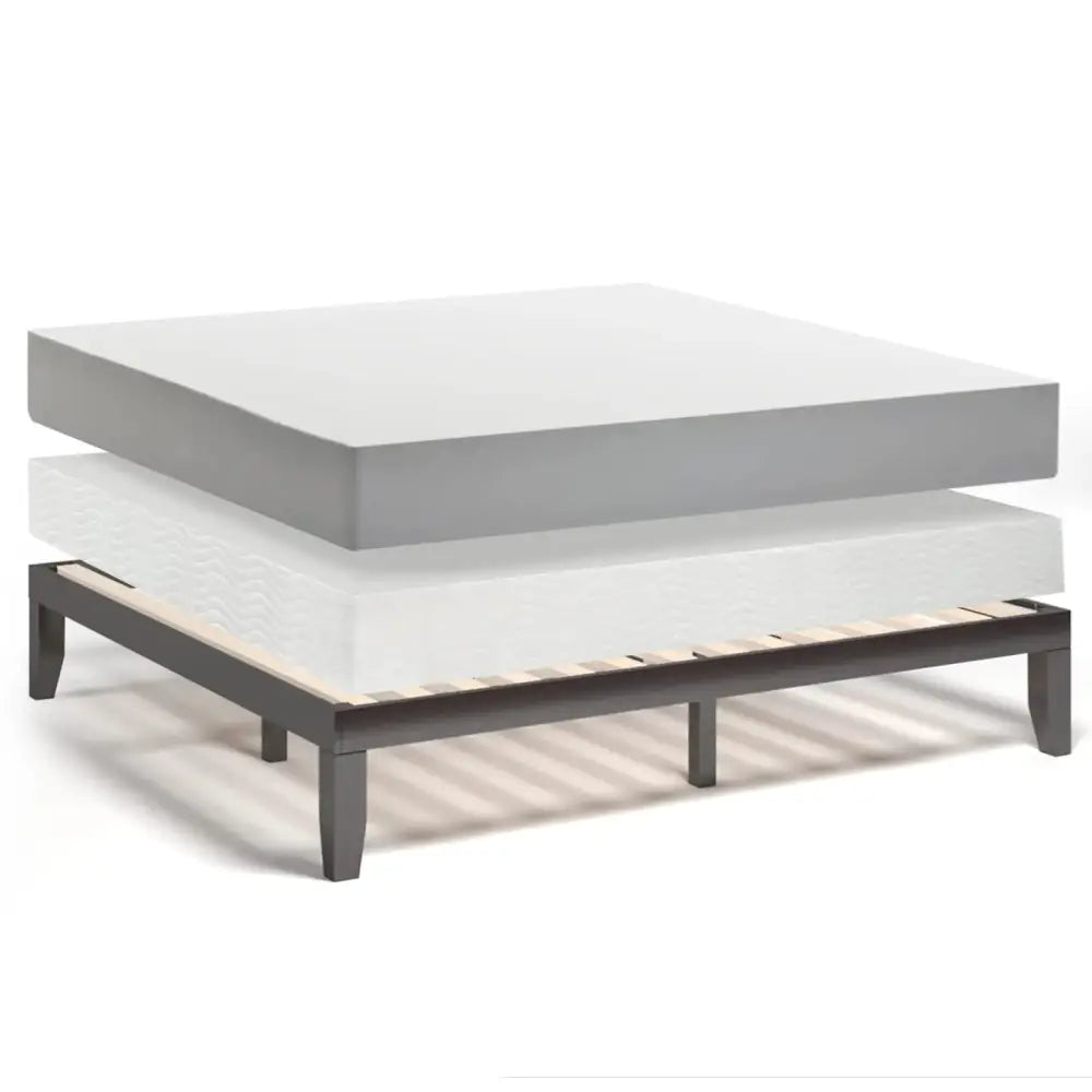 14 Inch King Size Wood Platform Bed Frame-Brown Costway