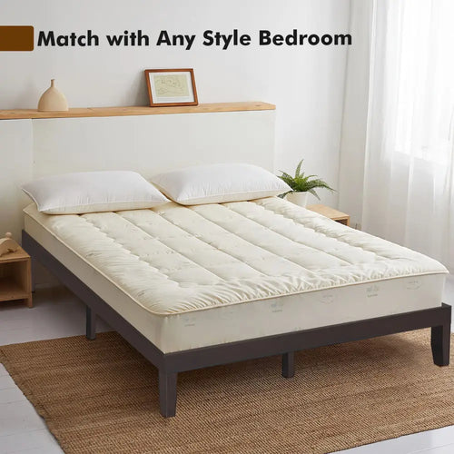 14 Inch King Size Wood Platform Bed Frame-Brown - Brown - Simple Bed Frame