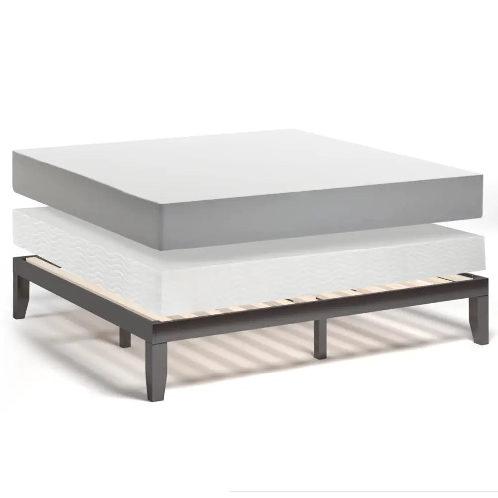 14 Inch King Size Wood Platform Bed Frame-Brown - Brown - Simple Bed Frame