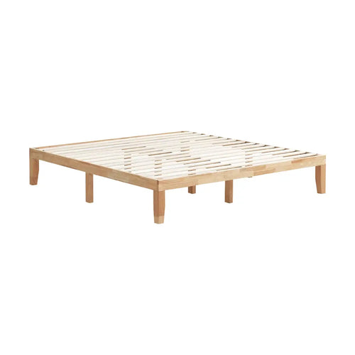 14 Inch King Size Wood Platform Bed Frame-Natural - Natural - Simple Bed Frame