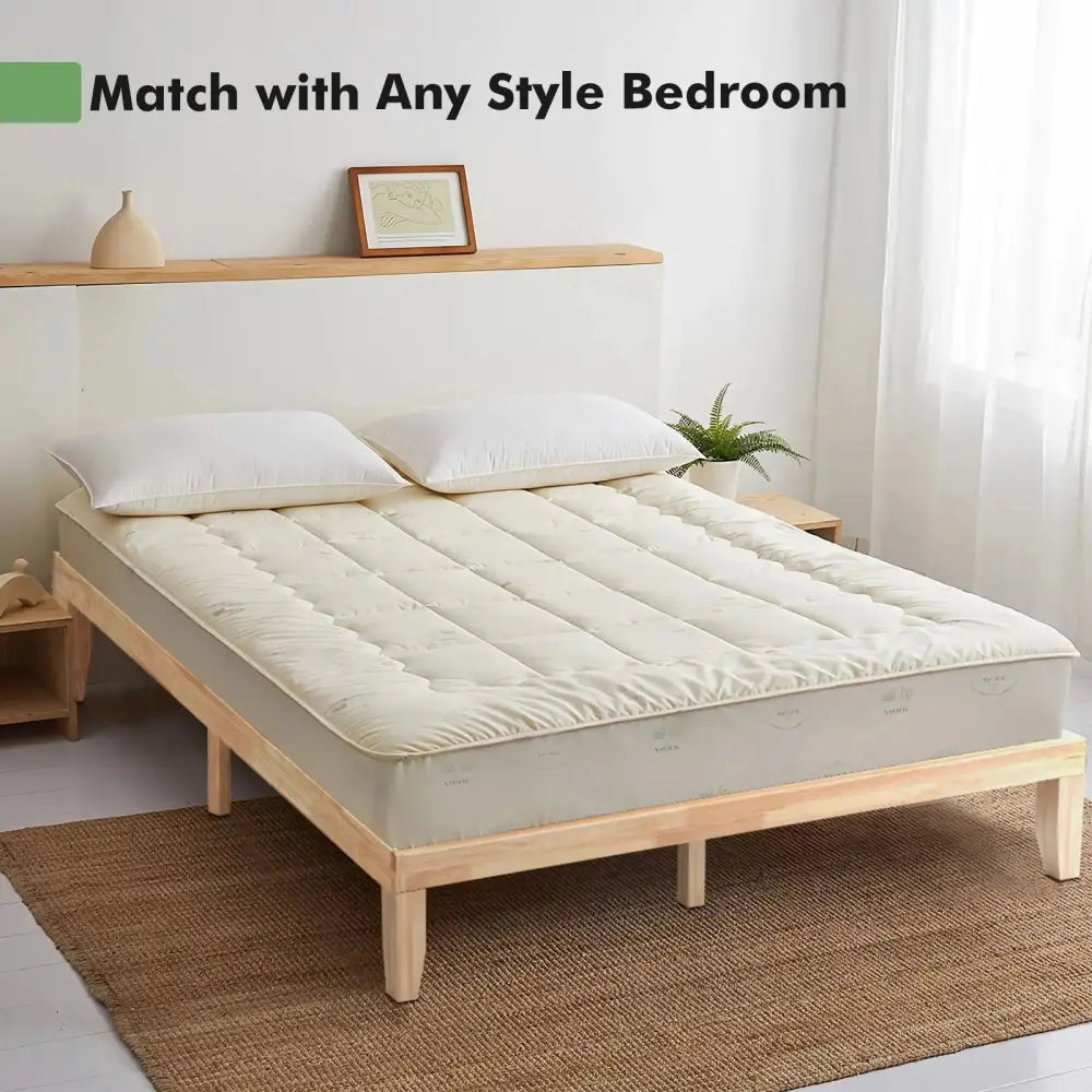 14 Inch King Size Wood Platform Bed Frame-Natural Costway