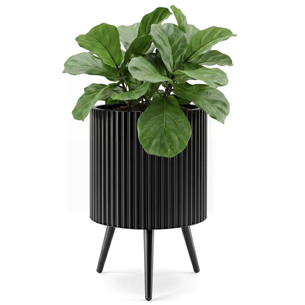 14 Inch Plant Pot with Stand and Tapered Legs for Garden - Raised Garden Beds