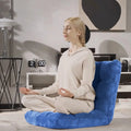 14-Position Adjustable Cushioned Floor Chair-Blue Costway