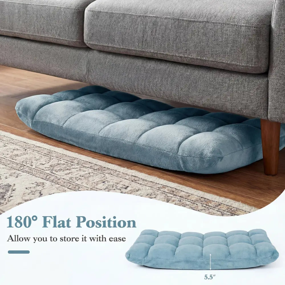 14-Position Adjustable Cushioned Floor Chair-Green - Green - Floor Chairs
