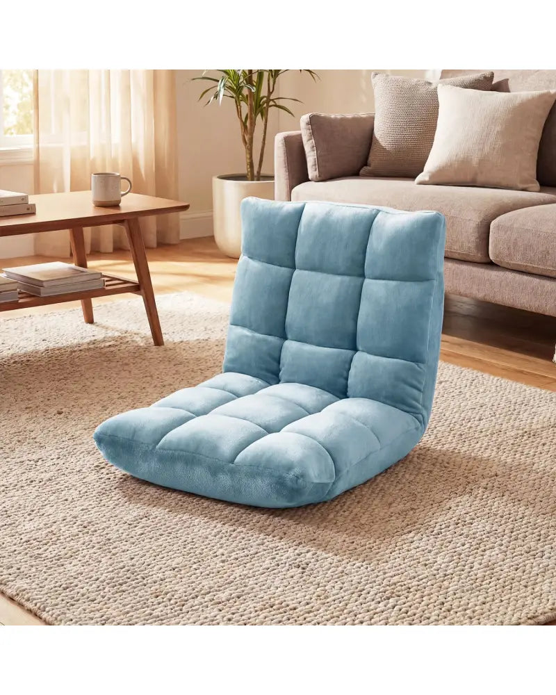 14-Position Adjustable Cushioned Floor Chair-Green - Green - Floor Chairs
