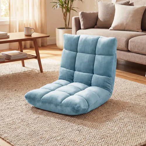 14-Position Adjustable Cushioned Floor Chair-Green - Green - Floor Chairs
