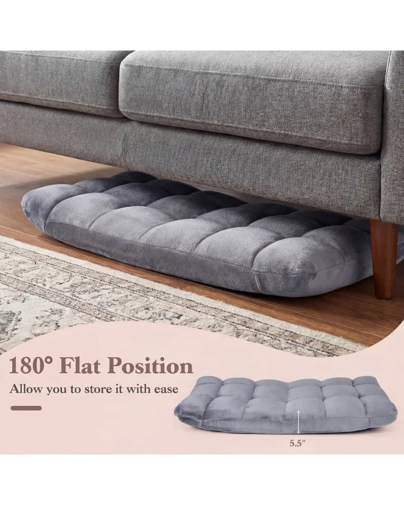 14-Position Adjustable Cushioned Floor Chair-Light Gray - Light Gray - Floor Chairs