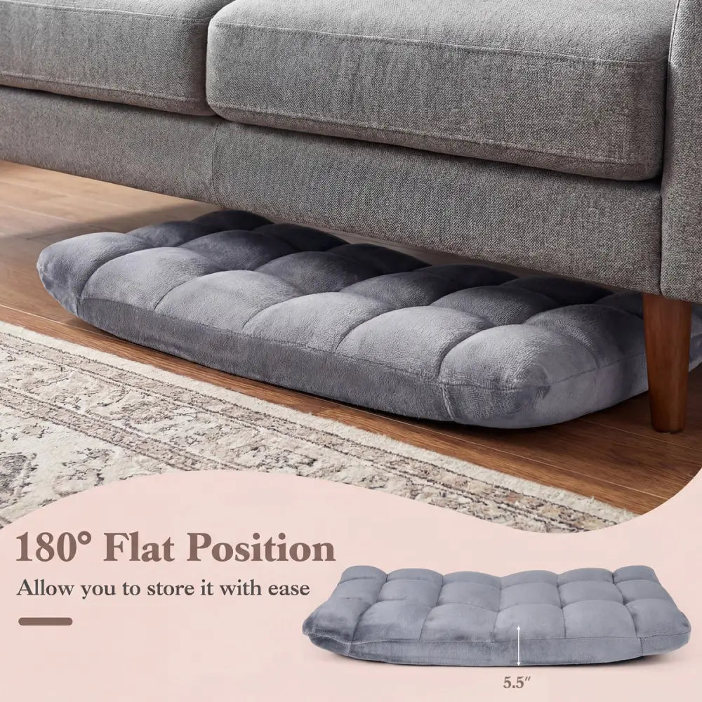 14-Position Adjustable Cushioned Floor Chair-Light Gray - Light Gray - Floor Chairs