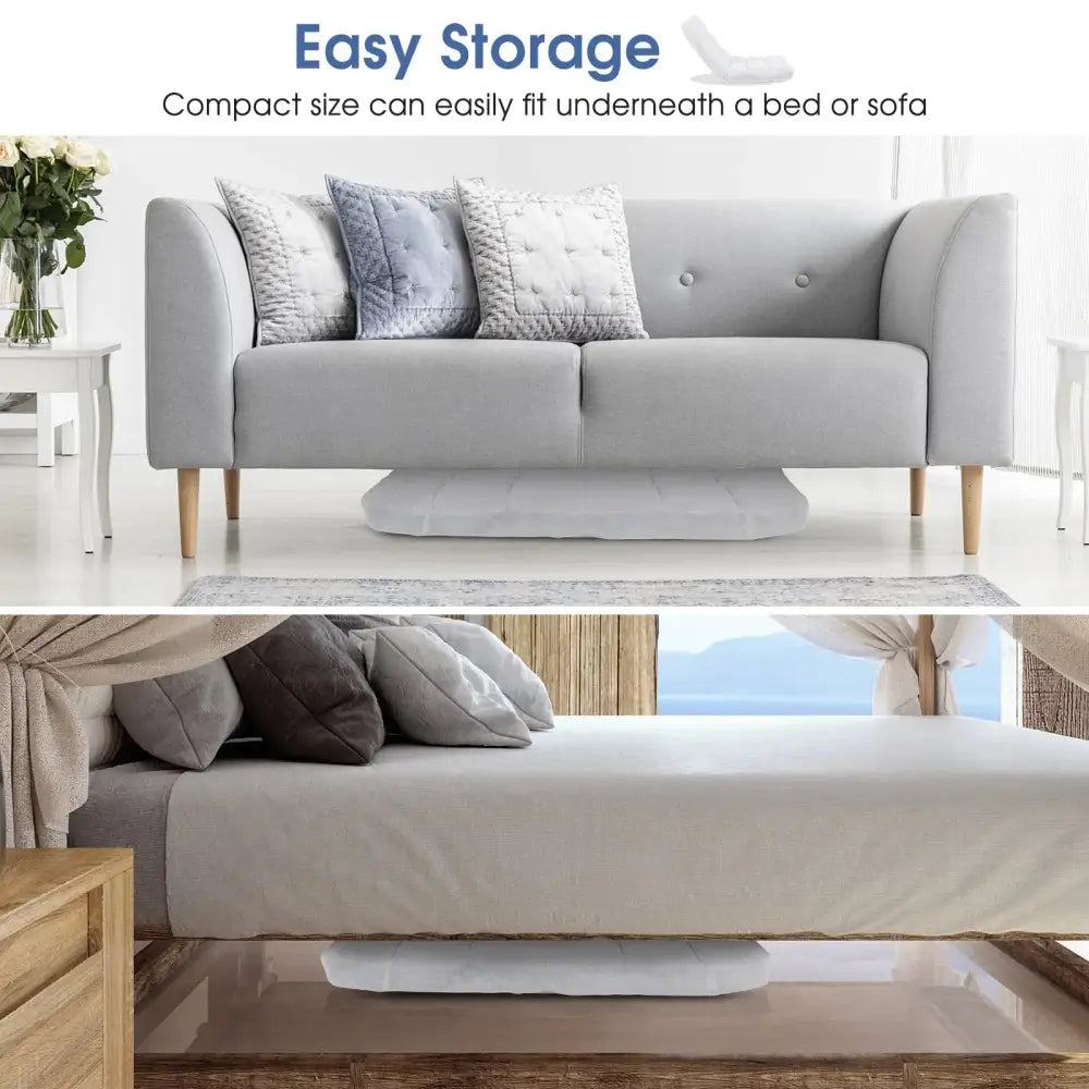 14-Position Adjustable Cushioned Floor Chair-White Costway