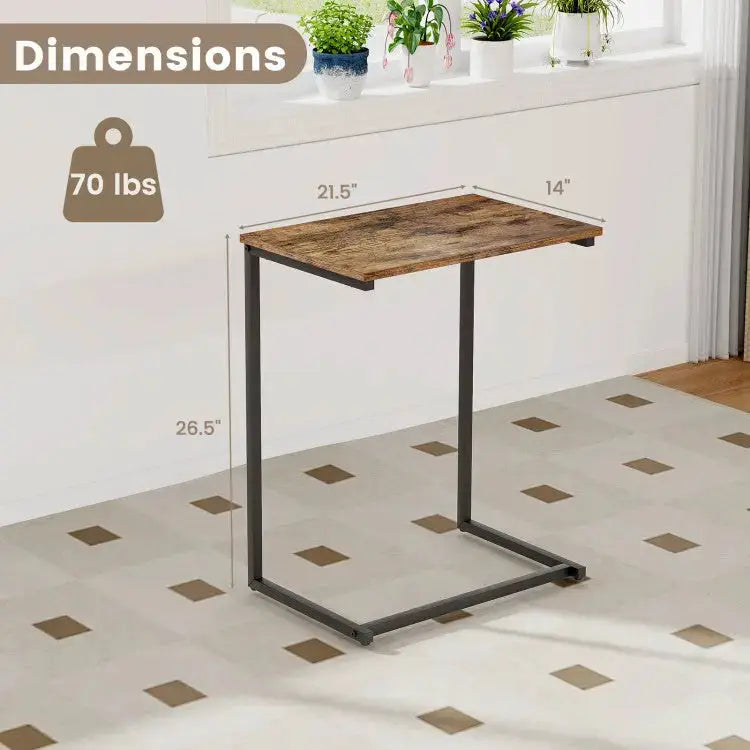 14-Position Adjustable Floor Chair & C-Shaped End Table Set Costway