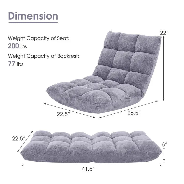 14-Position Adjustable Floor Chair & C-Shaped End Table Set - Living Room