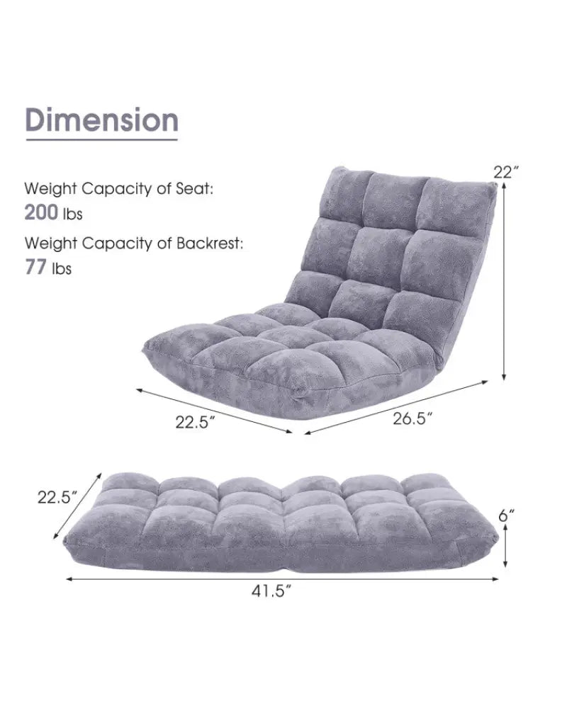 14-Position Adjustable Floor Chair & C-Shaped End Table Set - Living Room