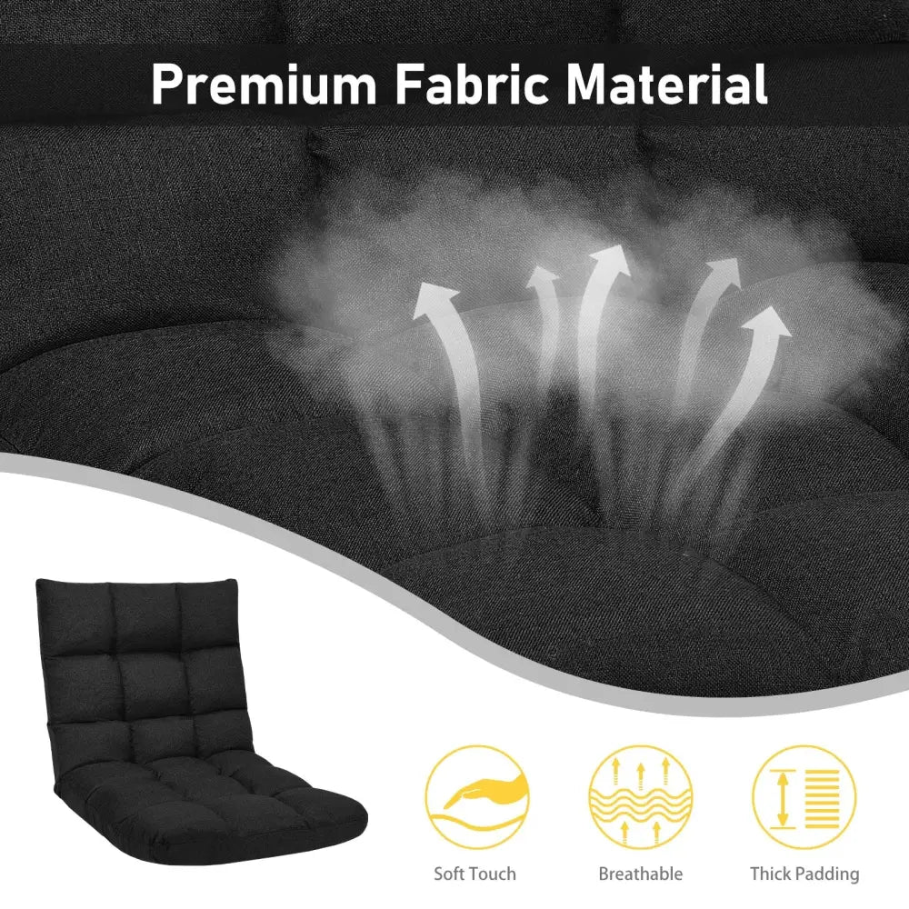 14-Position Adjustable Folding Lazy Gaming Sofa-Black Costway
