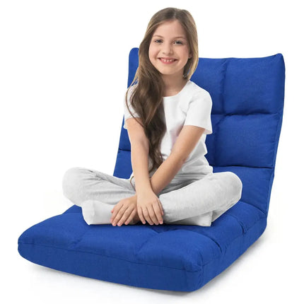 14-Position Adjustable Folding Lazy Gaming Sofa-Blue Costway