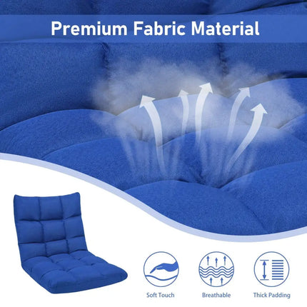 14-Position Adjustable Folding Lazy Gaming Sofa-Blue Costway