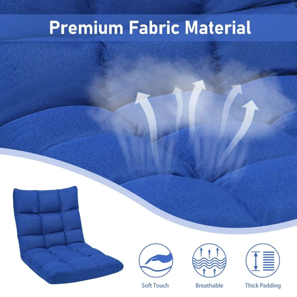 14-Position Adjustable Folding Lazy Gaming Sofa-Blue Costway