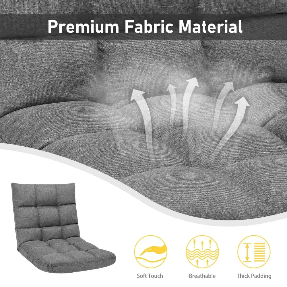 14-Position Adjustable Folding Lazy Gaming Sofa-Gray Costway