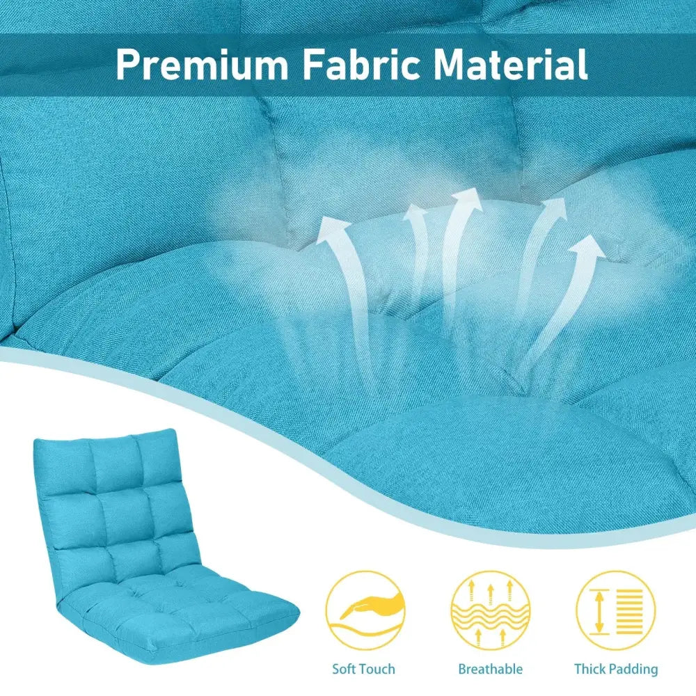 14-Position Adjustable Folding Lazy Gaming Sofa-Light Blue Costway