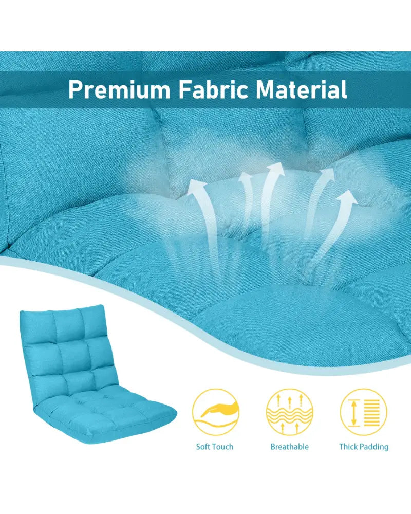 14-Position Adjustable Folding Lazy Gaming Sofa-Light Blue - Light Blue - Floor Chairs
