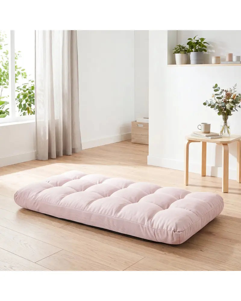 14-Position Adjustable Folding Lazy Gaming Sofa-Light Pink - Light Pink - Floor Chairs
