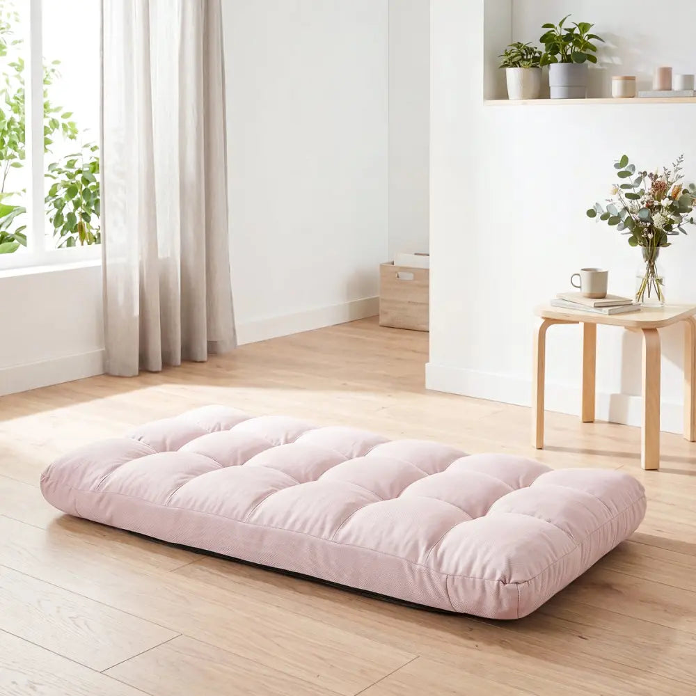 14-Position Adjustable Folding Lazy Gaming Sofa-Light Pink - Light Pink - Floor Chairs