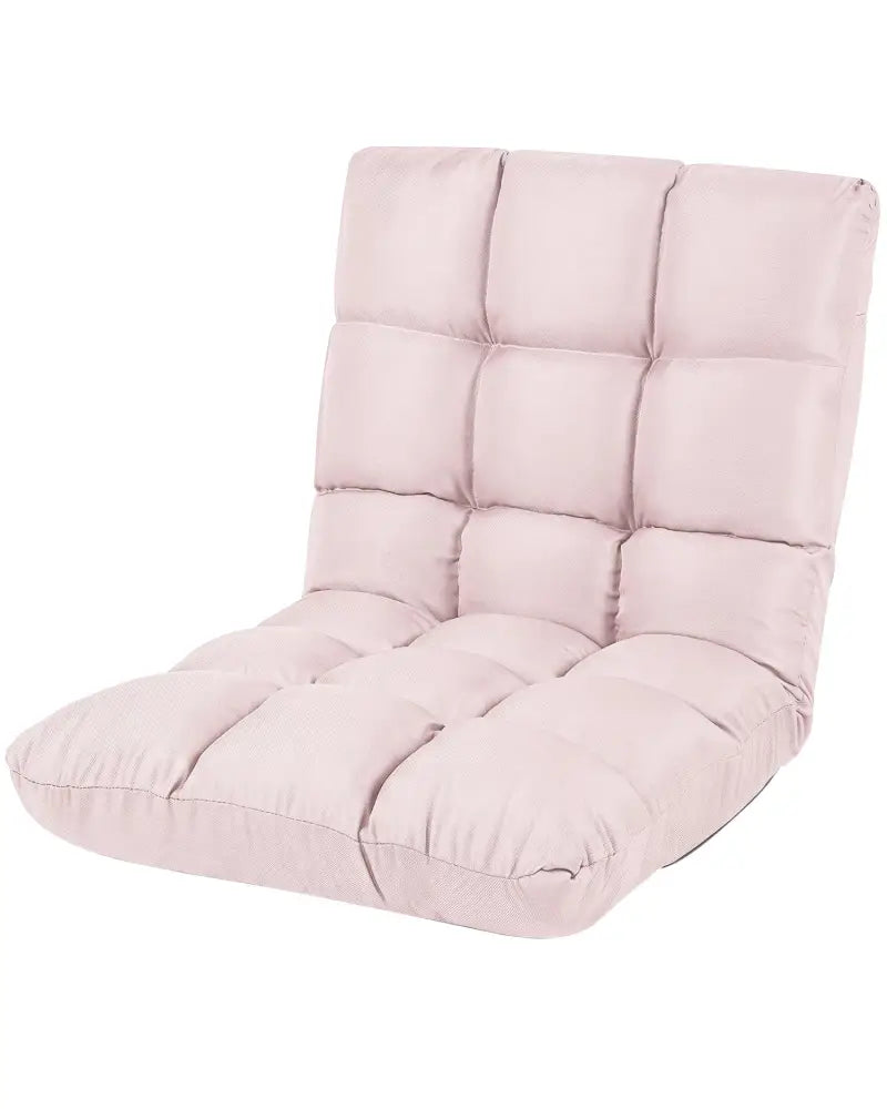 14-Position Adjustable Folding Lazy Gaming Sofa-Light Pink - Light Pink - Floor Chairs