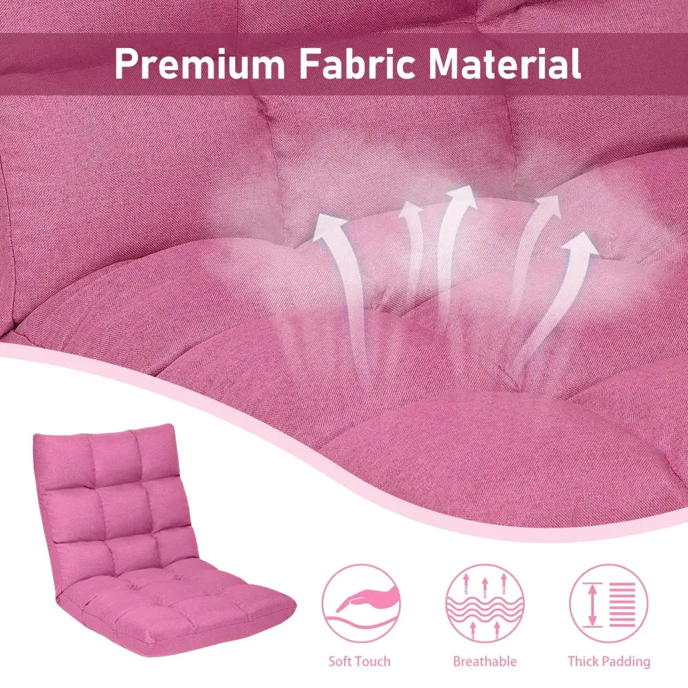 14-Position Adjustable Folding Lazy Gaming Sofa-Pink Costway