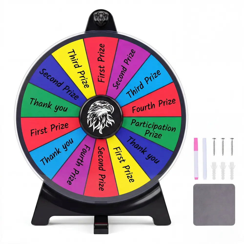 14 Slots Spin Wheel with Blackboard Marker-Multicolor - Multicolor - Game Room