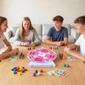14 Slots Spin Wheel with Blackboard Marker-Pink - Pink - Game Room