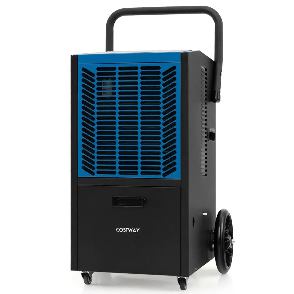 140 Pints Commercial Dehumidifier Crawl Space Dehumidifier with Pump and Drain Hose-Blue Costway