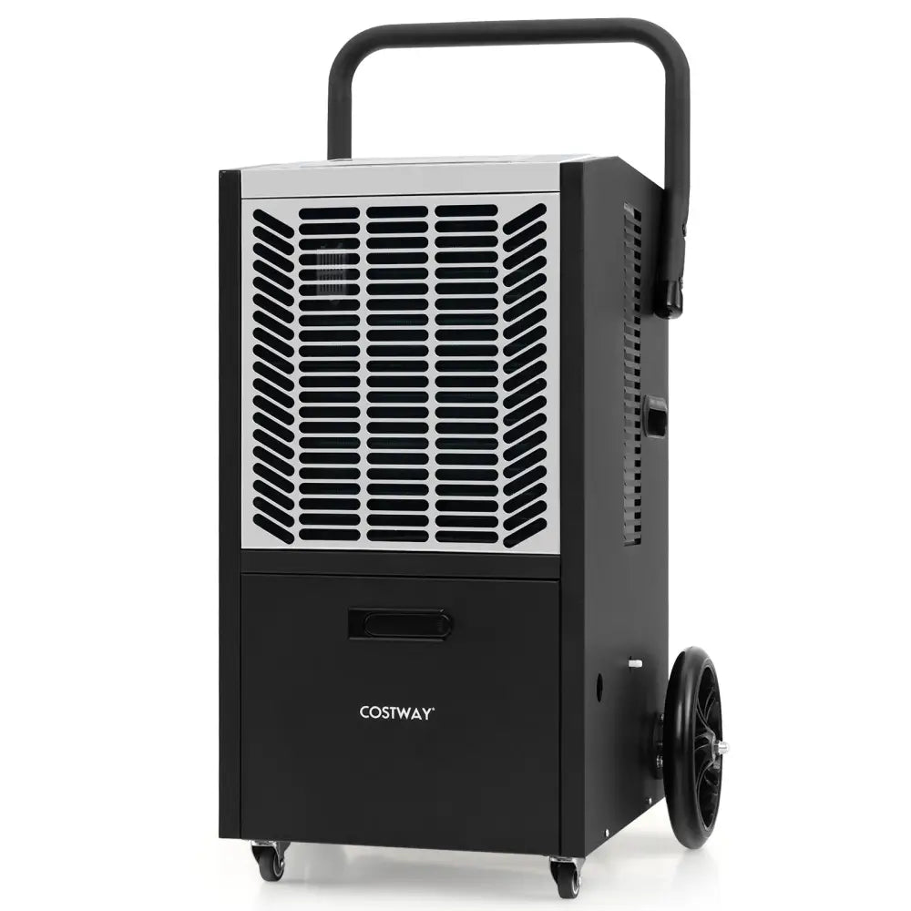 140 Pints Commercial Dehumidifier Crawl Space Dehumidifier with Pump and Drain Hose-White - White - Dehumidifiers
