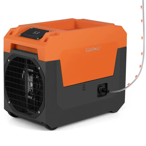 140 Pints Commercial Dehumidifier with Pump and Drain Hose-Orange - Orange - Dehumidifiers