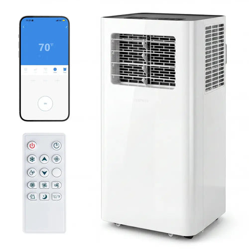 14000 BTU 3-in-1 Smart AC with Wi-Fi and Remote Control & Window Kit-White - White - Portable Air Conditioners