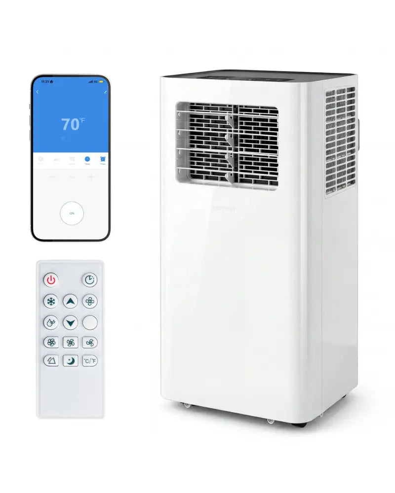 14000 BTU 3-in-1 Smart AC with Wi-Fi and Remote Control & Window Kit-White - White - Portable Air Conditioners