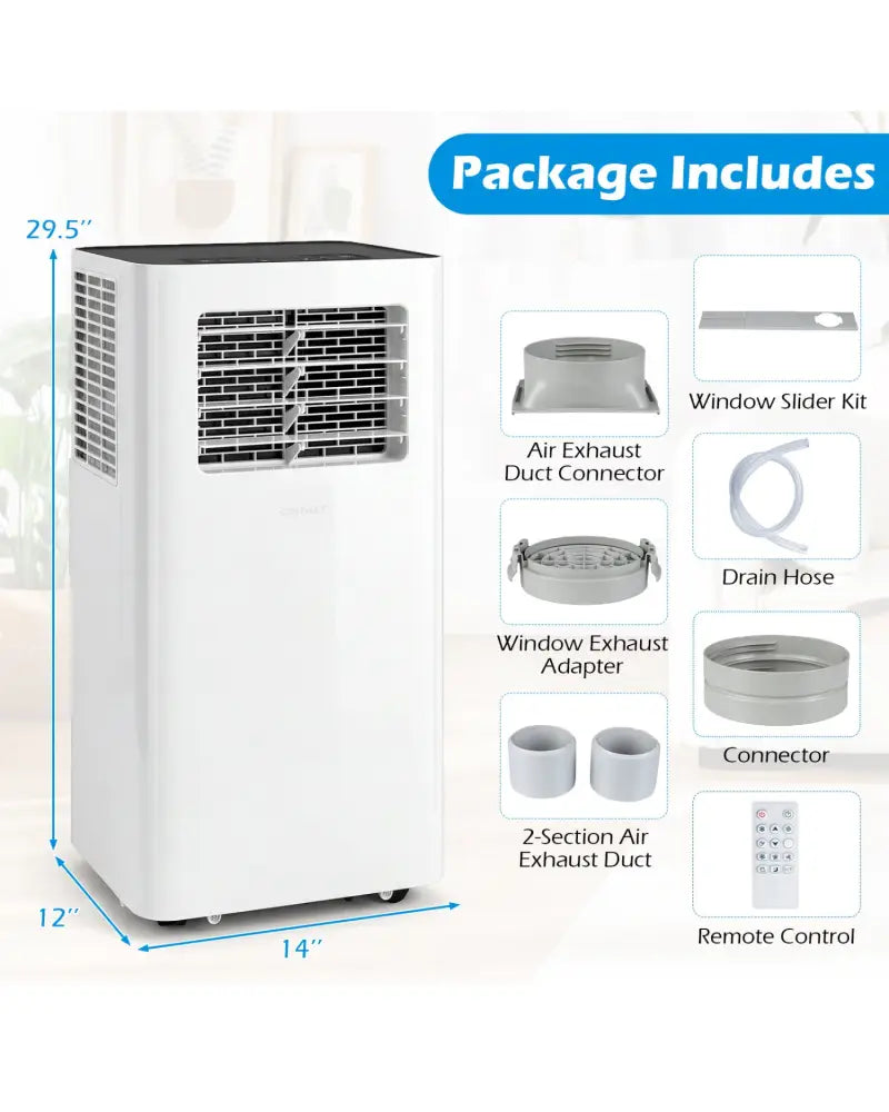 14000 BTU 3-in-1 Smart AC with Wi-Fi and Remote Control & Window Kit-White - White - Portable Air Conditioners