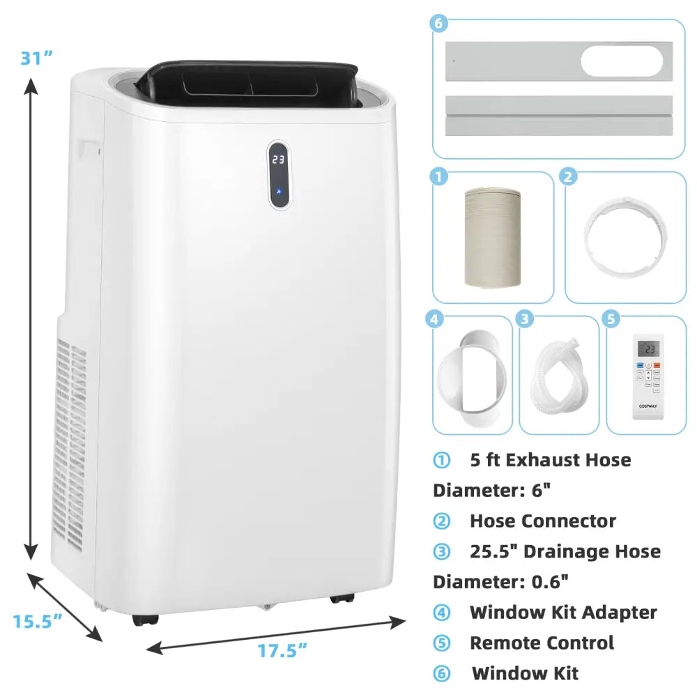 14000 BTU(Ashrae) Portable Air Conditioner with APP and WiFi Control-White - White - Portable Air Conditioners