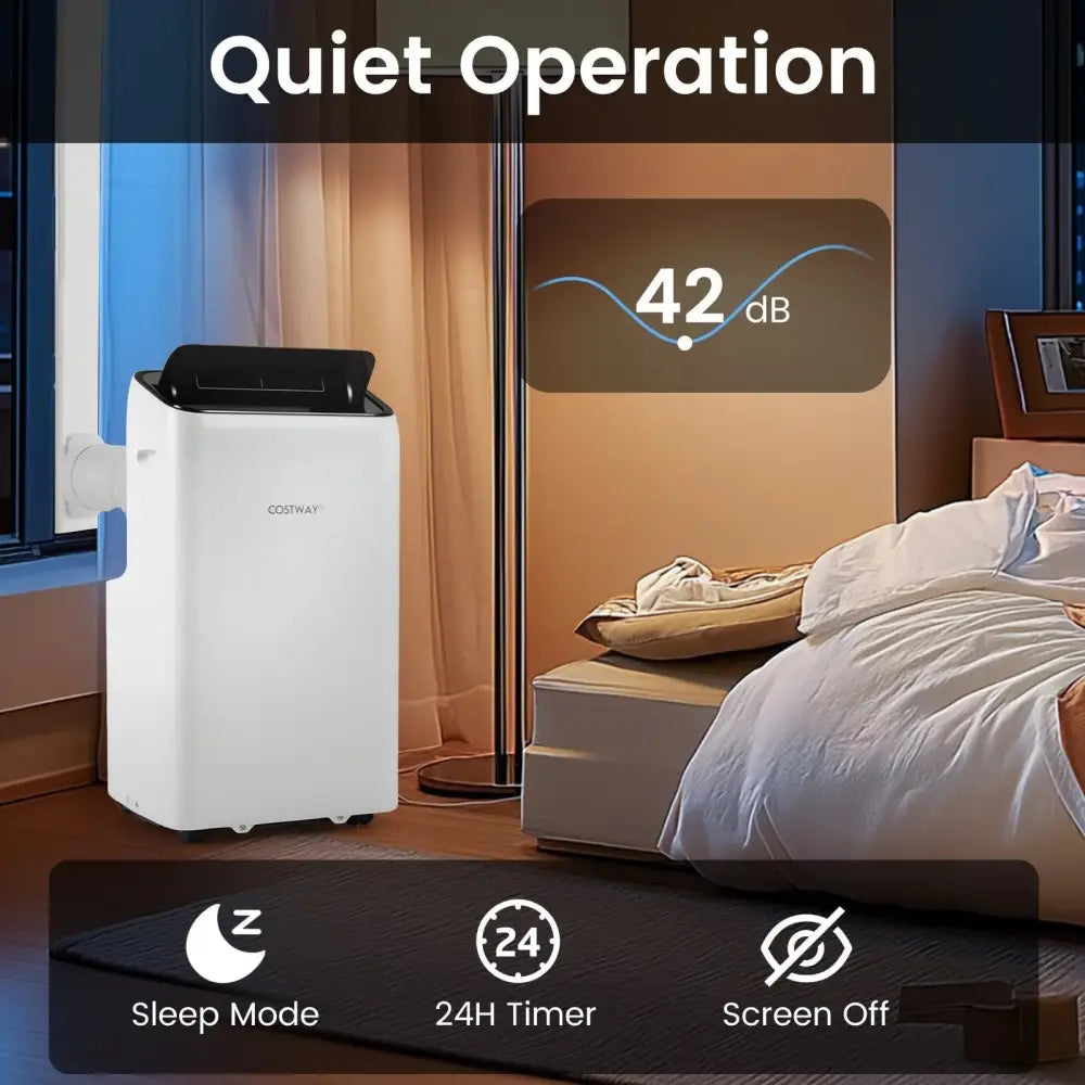14000 BTU Inverter Portable Air Conditioner 3 in 1 Wifi Enabled AC Unit-White Costway