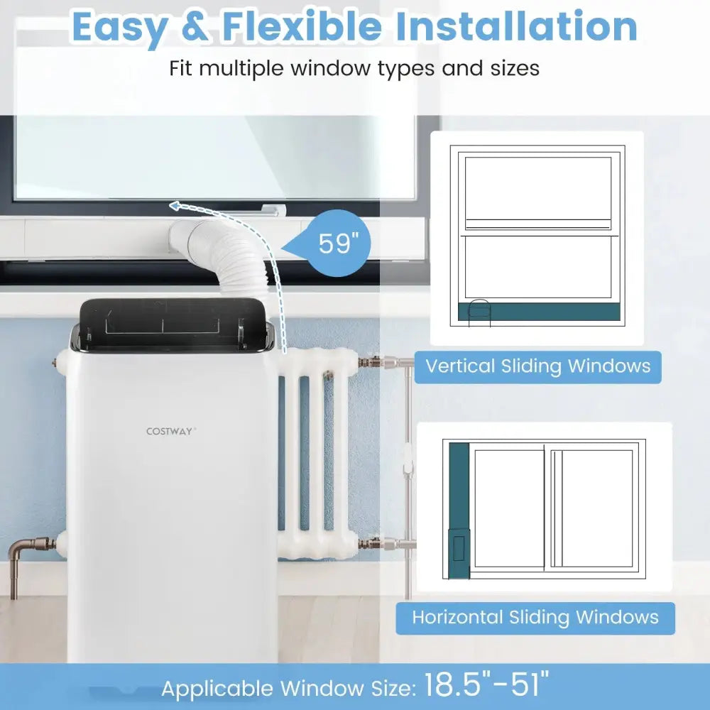 14000 BTU Inverter Portable Air Conditioner 3 in 1 Wifi Enabled AC Unit-White Costway