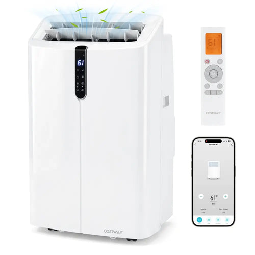 14000 BTU Smart Portable AC with APP Voice and Window Kit 47 dB-White - White - Air Coolers