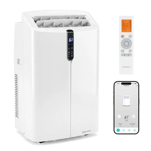 14000 BTU Smart Portable AC with APP Voice and Window Kit 47 dB-White - White - Air Coolers