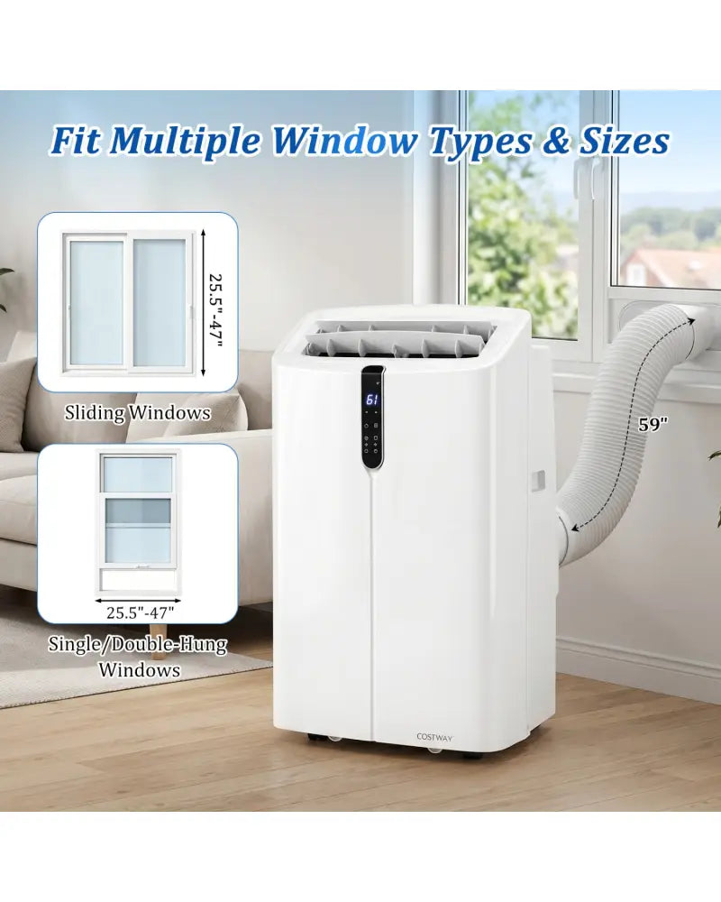 14000 BTU Smart Portable AC with APP Voice Control 47 dB for Rooms 750 Sq.Ft-White - White - Portable Air Conditioners