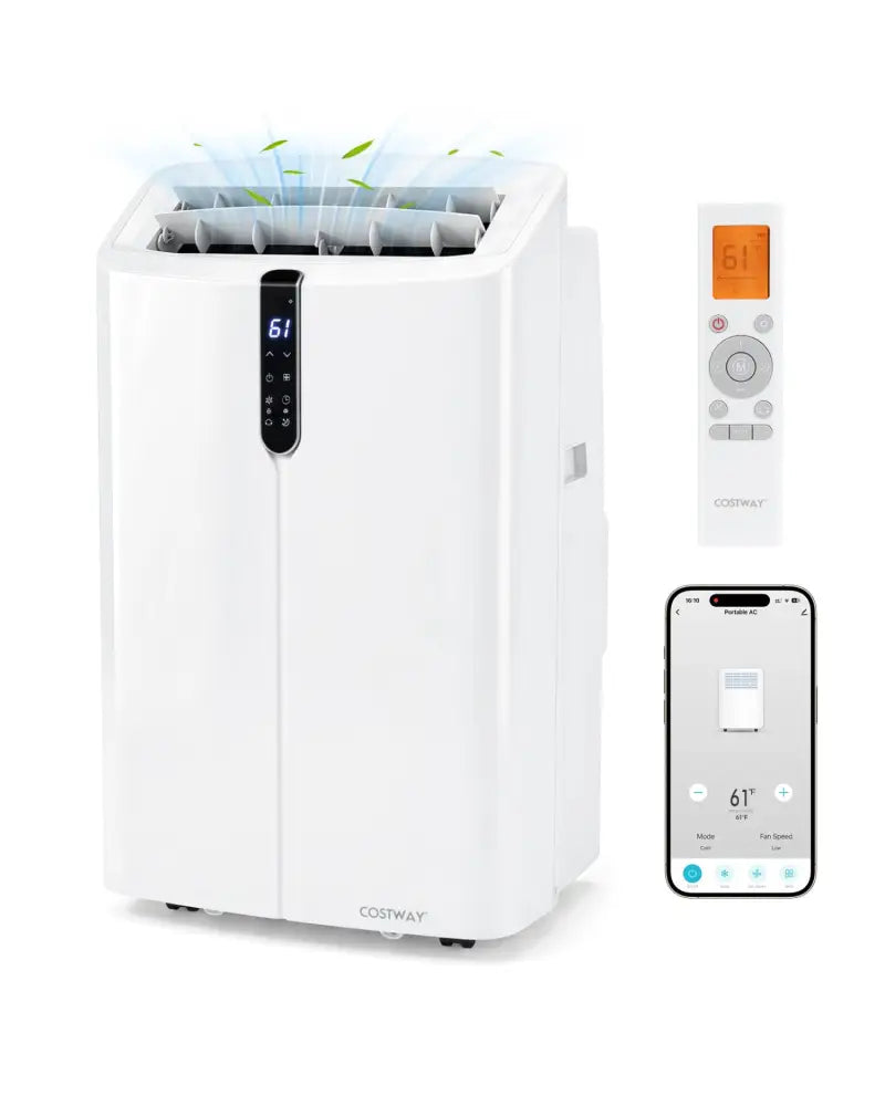 14000 BTU Smart Portable AC with APP Voice Control 47 dB for Rooms 750 Sq.Ft-White - White - Portable Air Conditioners