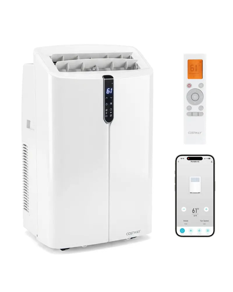 14000 BTU Smart Portable AC with APP Voice Control 47 dB for Rooms 750 Sq.Ft-White - White - Portable Air Conditioners
