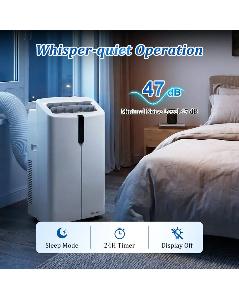 14000 BTU Smart Portable AC with APP Voice Control 47 dB for Rooms 750 Sq.Ft-White - White - Portable Air Conditioners