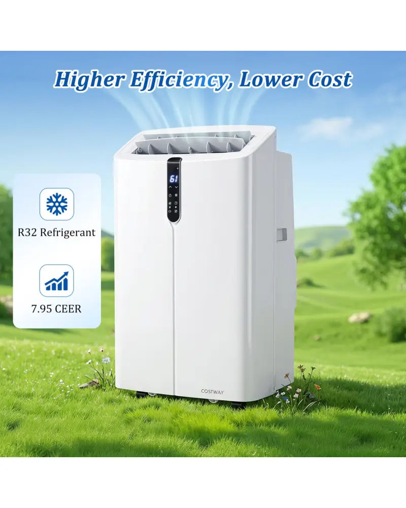 14000 BTU Smart Portable AC with APP Voice Control 47 dB for Rooms 750 Sq.Ft-White - White - Portable Air Conditioners