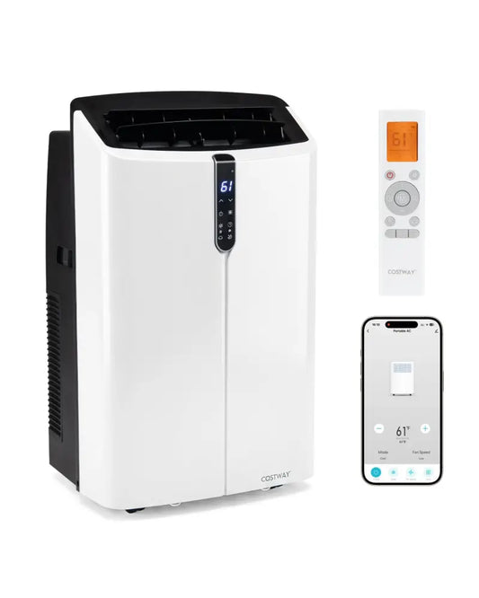 14000 BTU Smart Portable AC with APP Voice Control 47 dB for Rooms 750 Sq.Ft-Black - Black - Portable Air Conditioners
