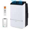 14000 BTU WiFi Enabled Portable Air Conditioner with Dehumidifier and 24H Timer-Black