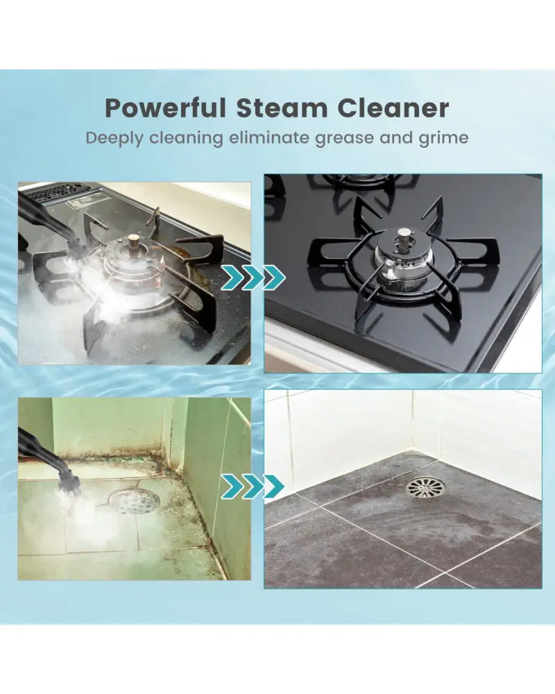 1400W Handheld Steam Cleaner with 14-Piece Accessory Kit and Child Lock-Blue - Blue - Vacuums & Cleaners